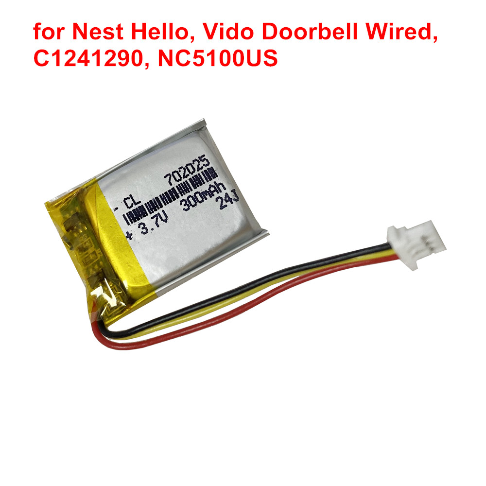 Home Security Battery Replacement - Batteria di Ricambio 3.7V 300mAh per