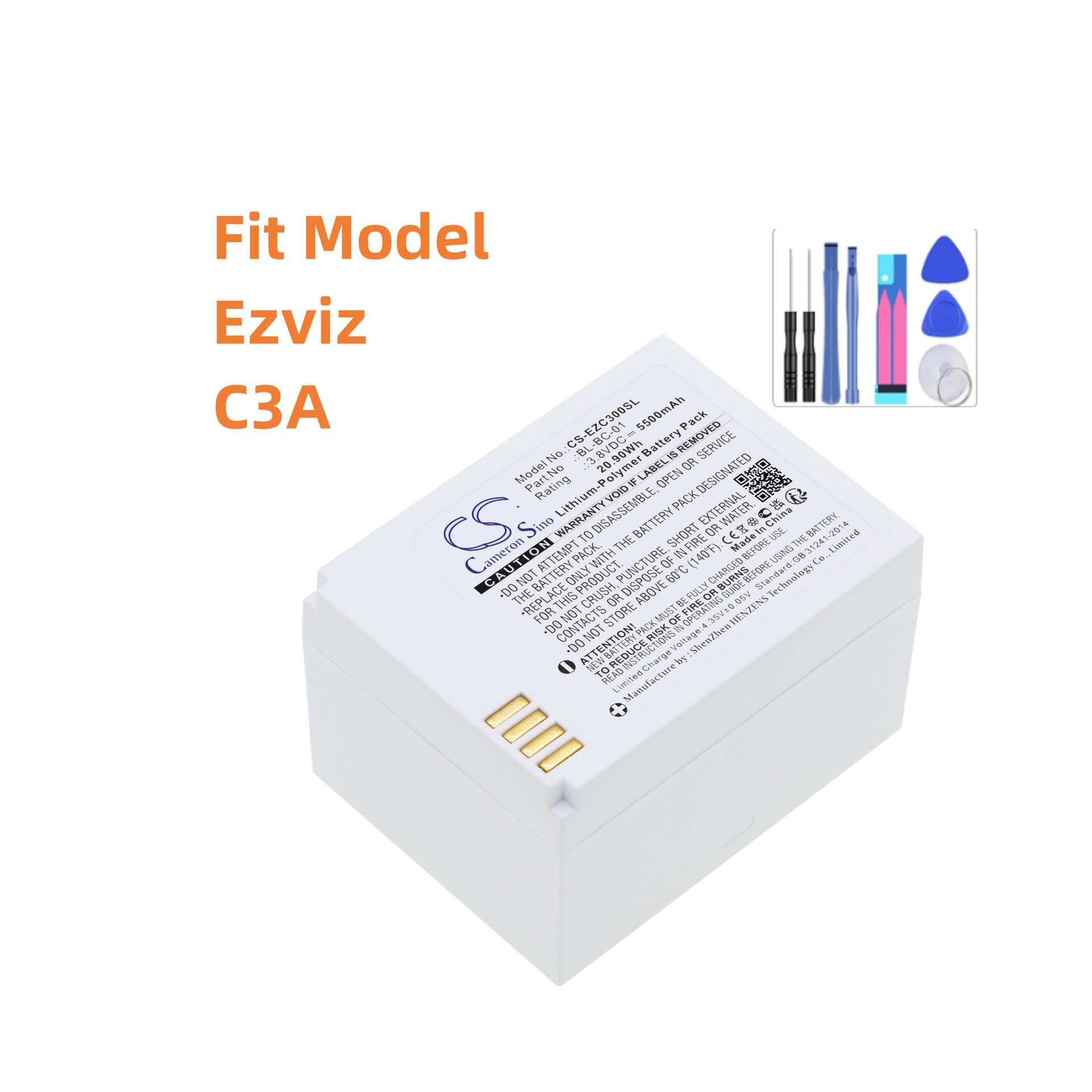 Home Security Battery Replacement - Batteria di ricambio per Ezviz: BL-BC-01,