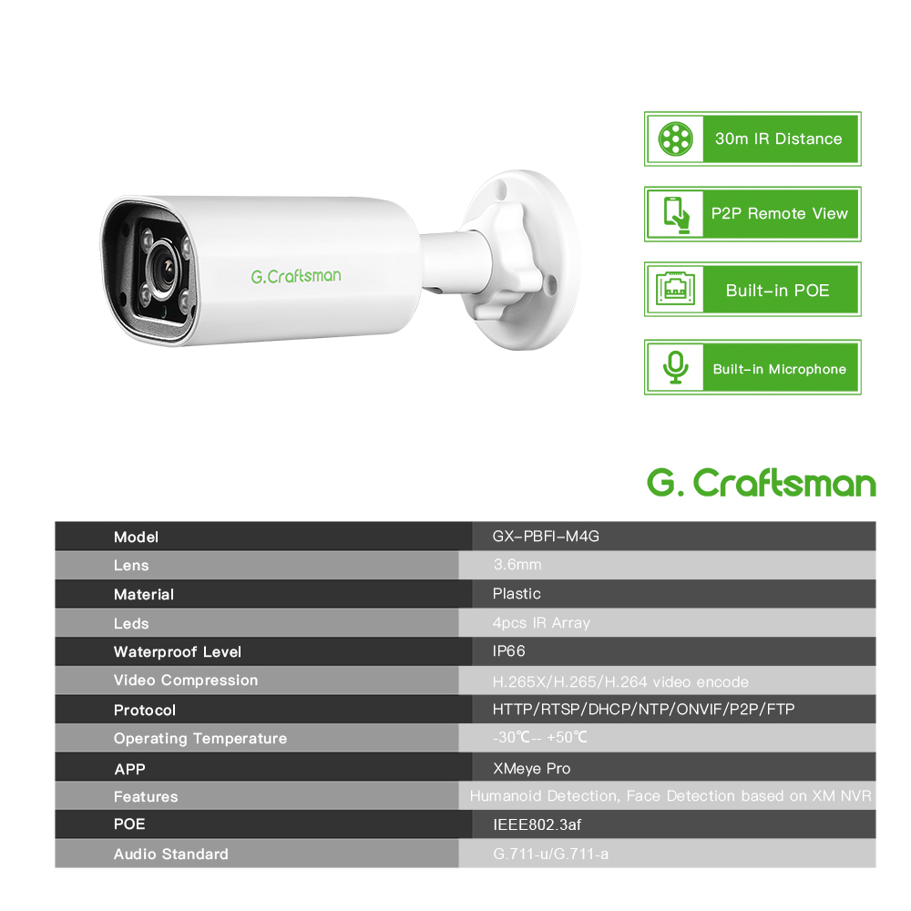 Telecamera IP POE C GC PB 4MP, - Home Security Packages recensione e prezzo